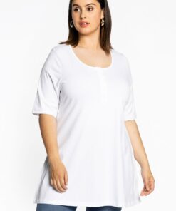 YOEK Tuniek flare fit | Grote maten tuniek | Wit | Maat 38/40