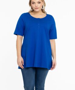 YOEK Tuniek flare fit | Grote maten tuniek | Blauw | Maat 58/60