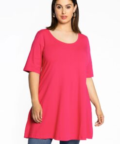 YOEK Tuniek wide bottom | Grote maten tuniek | Roze | Maat 46/48