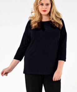 YOEK Shirt wide driekwart mouwen | Blauw | Maat 46/48