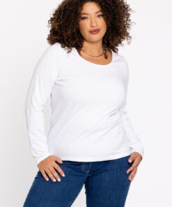 YOEK Tuniek tight fit | Grote maten tuniek | Wit | Maat 50/52