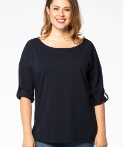 YOEK Shirt roll-up sleeves ORGANIC | Blauw | Maat 38/40