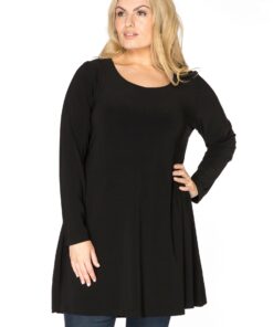 YOEK Tuniek wide bottom | Grote maten tuniek | Zwart | Maat 58/60