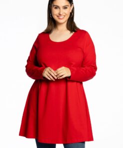 YOEK Tuniek wide bottom | Grote maten tuniek | Rood | Maat 50/52