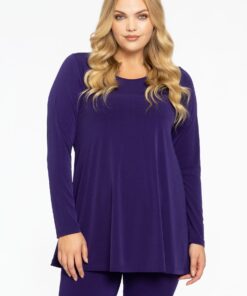 YOEK Tuniek wide bottom | Grote maten tuniek | Paars | Maat 42/44