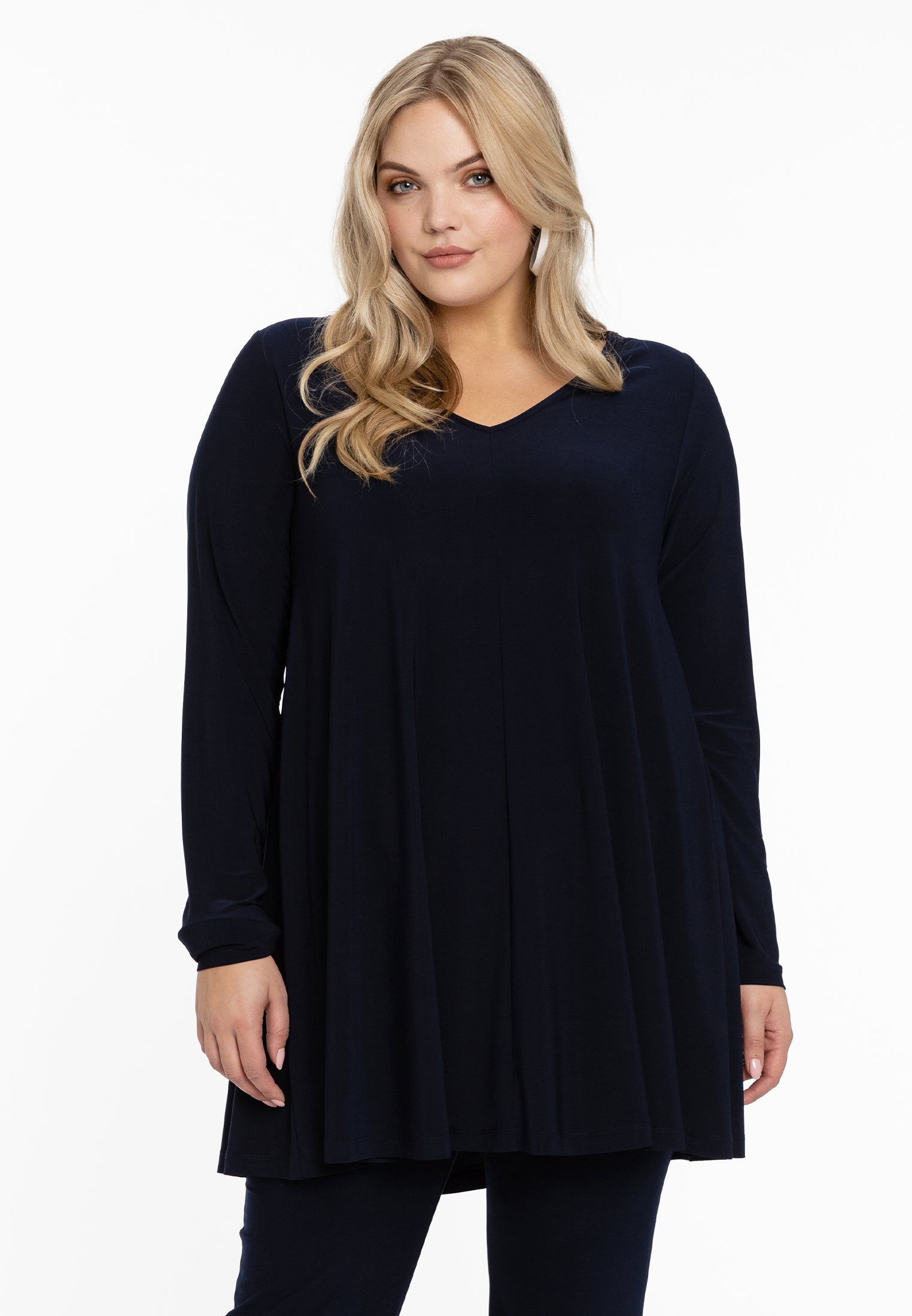 YOEK Tuniek Swing | Grote maten tuniek | Blauw | Maat 46/48