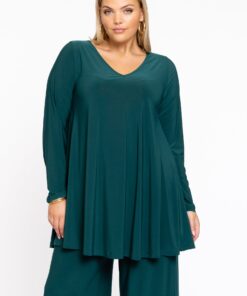 YOEK Tuniek Swing | Grote maten tuniek | Dark Green | Maat 54/56