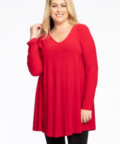 YOEK Tuniek Swing | Grote maten tuniek | Rood | Maat 42/44