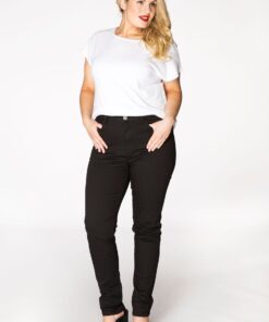 YOEK Shaping skinny jeans 5p LONG | Zwart | Maat 46