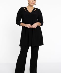 YOEK Broek bootleg | Zwart | Maat 46/48