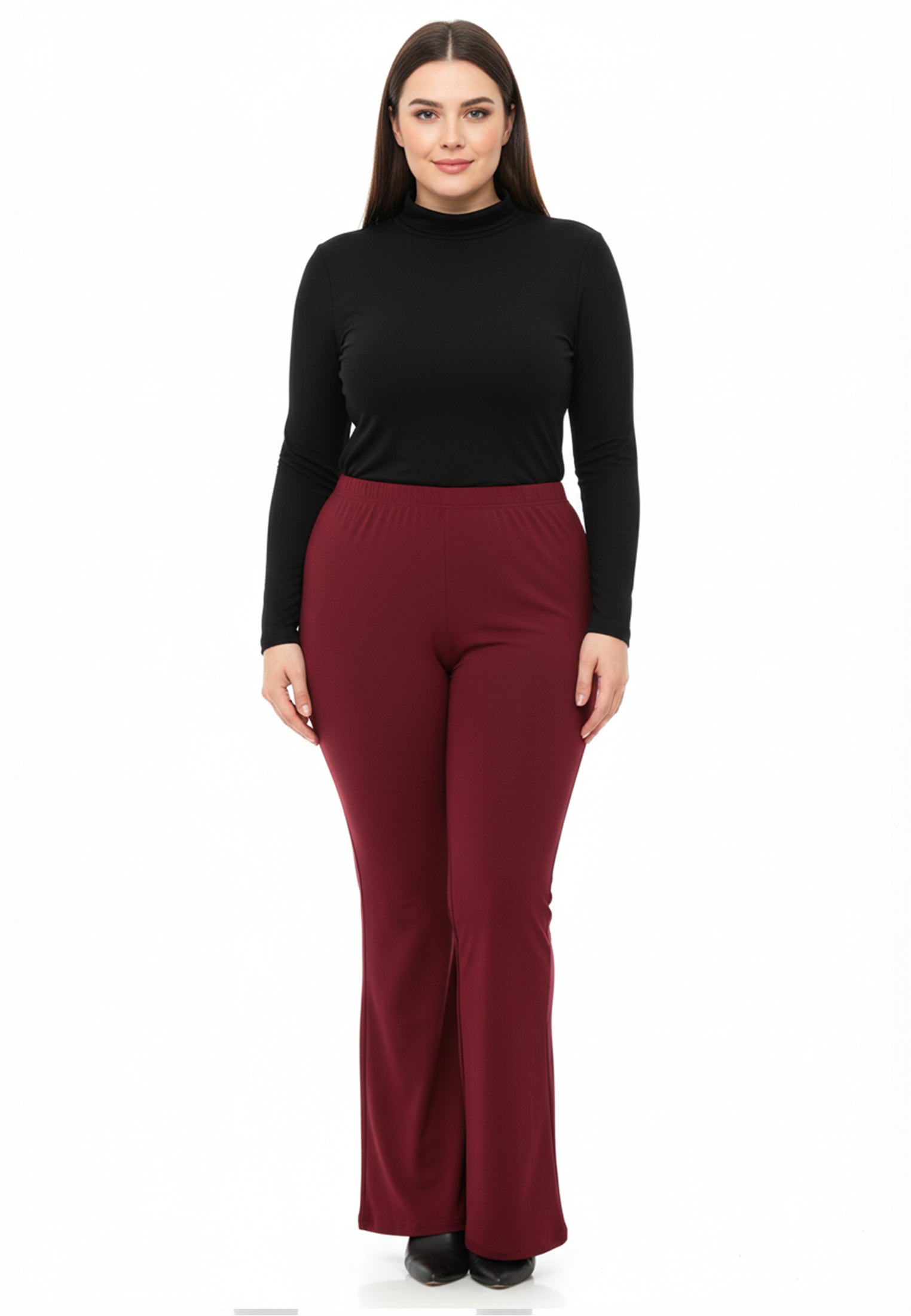 YOEK Broek bootleg | Bordeaux | Maat 42/44