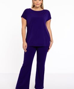 YOEK Broek bootleg | Paars | Maat 54/56