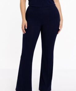 YOEK Pantalon met tailleband flare | Blauw | Maat 54/56