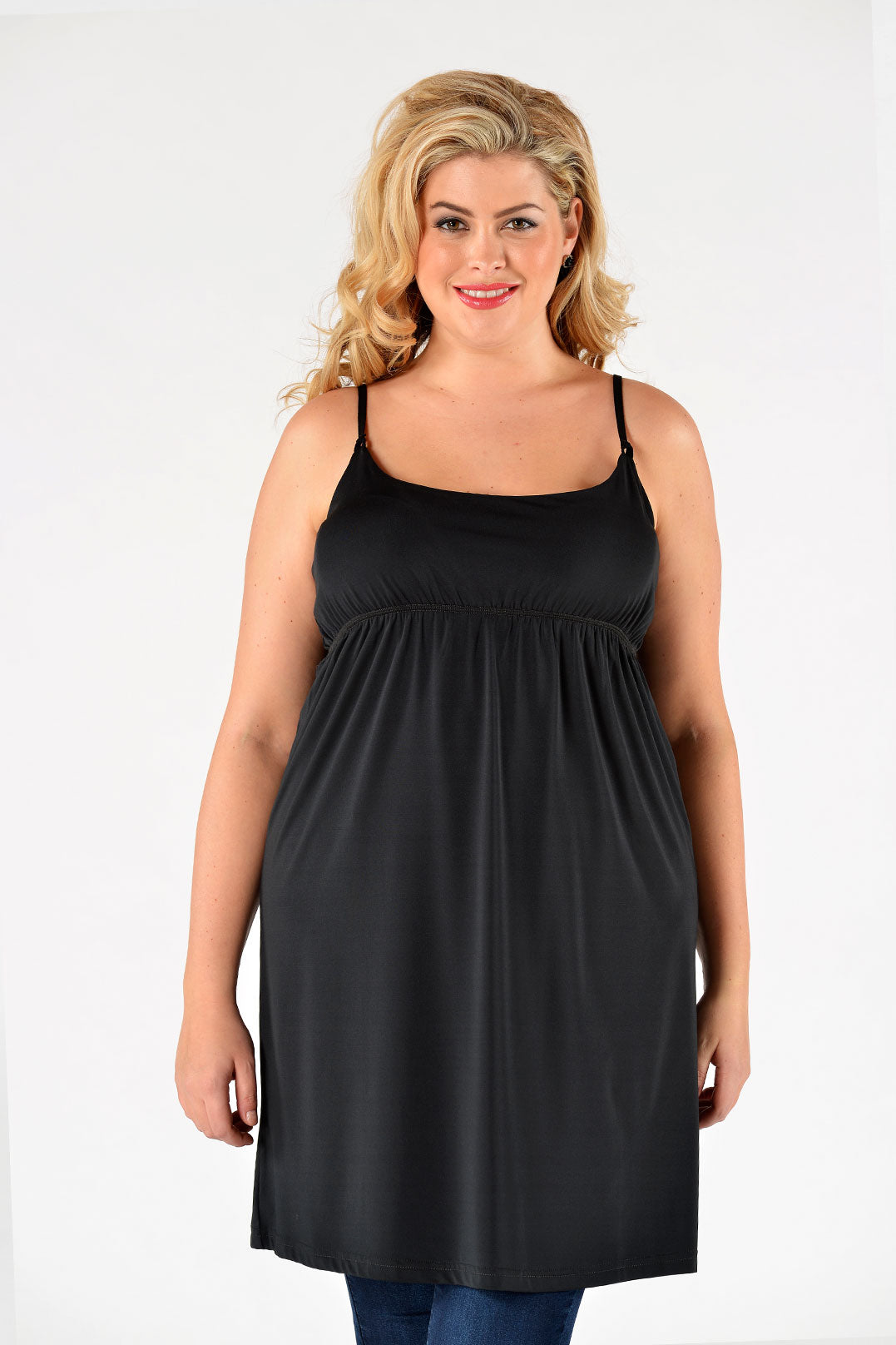 YOEK Onderjurk elastische taille | Zwart | Maat 42/44