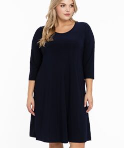 YOEK Jurk A-lijn | Blauw | Maat 42/44