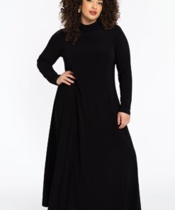 YOEK Dress full length turtleneck | Zwart | Maat 58/60