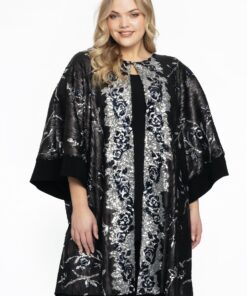 YOEK Kimono SEQUINS | Zwart | Maat 50/52