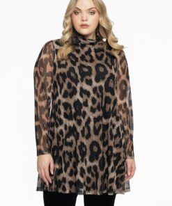 YOEK Tuniek wide bottom | Grote maten tuniek | Bruin | Maat 38/40