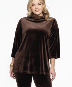 YOEK Shirt A-lijn | Bruin | Maat 38/40