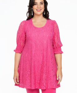 YOEK Tuniek wide bottom | Grote maten tuniek | Roze | Maat 42/44