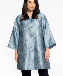 YOEK Jacket Brocade | Blauw | Maat 50/52