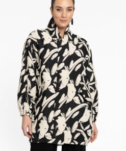 YOEK Bomber lang GISELE | Zwart | Maat 50/52