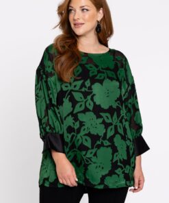 YOEK Tuniek vierkant AUSBRENNER | Grote maten tuniek | Groen | Maat 46/48