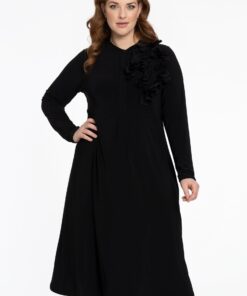 YOEK Jurk corsage | Zwart | Maat 42/44