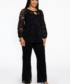 YOEK Broek bootcut | Zwart | Maat 50/52
