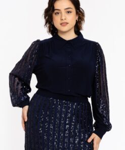 YOEK Blouse ONDA | Blauw | Maat 38/40