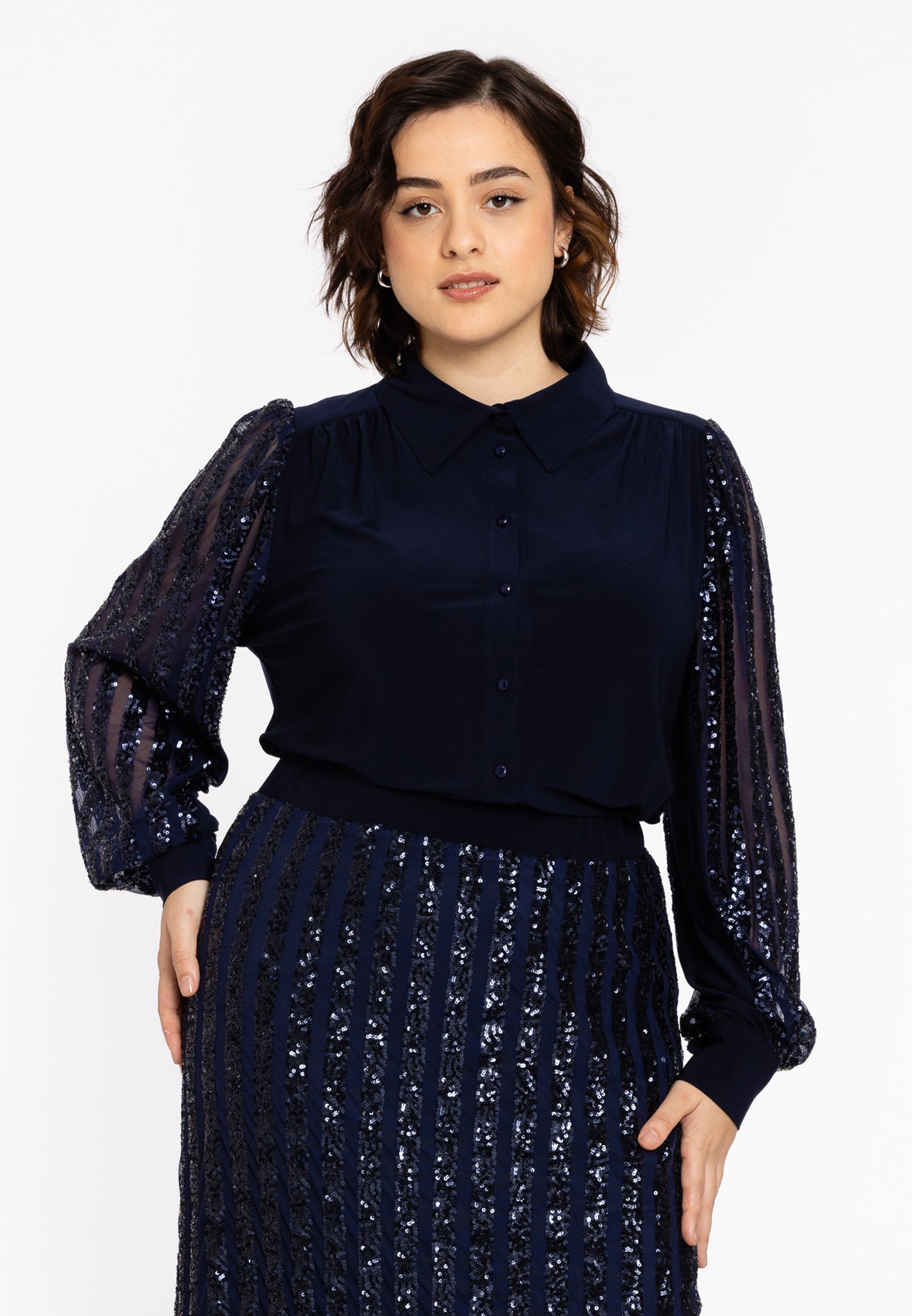 YOEK Blouse ONDA | Blauw | Maat 38/40