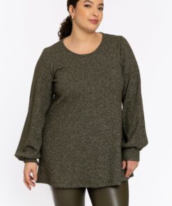 YOEK Tuniek flare | Grote maten tuniek | Lichtgroen | Maat 50/52