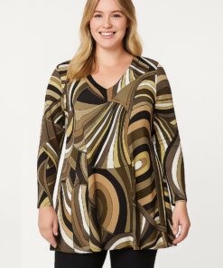 YOEK Tuniek wide bottom EMILY | Grote maten tuniek | Lichtgroen | Maat 46/48