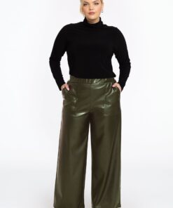 YOEK Pantalon LEATHER | Lichtgroen | Maat 46