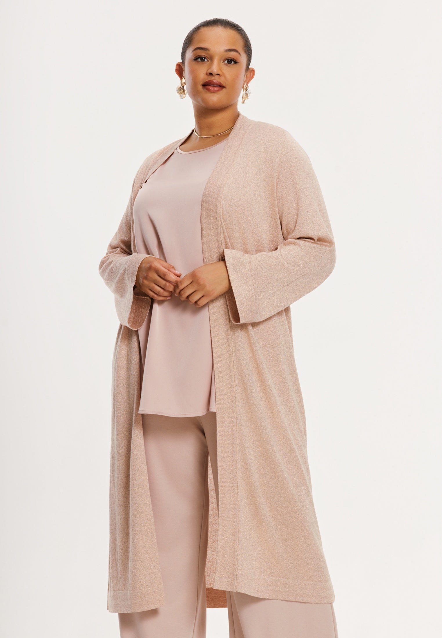 YOEK Vest METALLIC | Lichtbruin | Maat 54/56