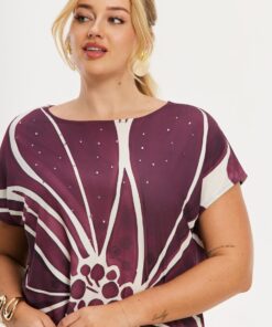 YOEK Shirt met kapmouwL MERLOT | Bordeaux | Maat 42/44