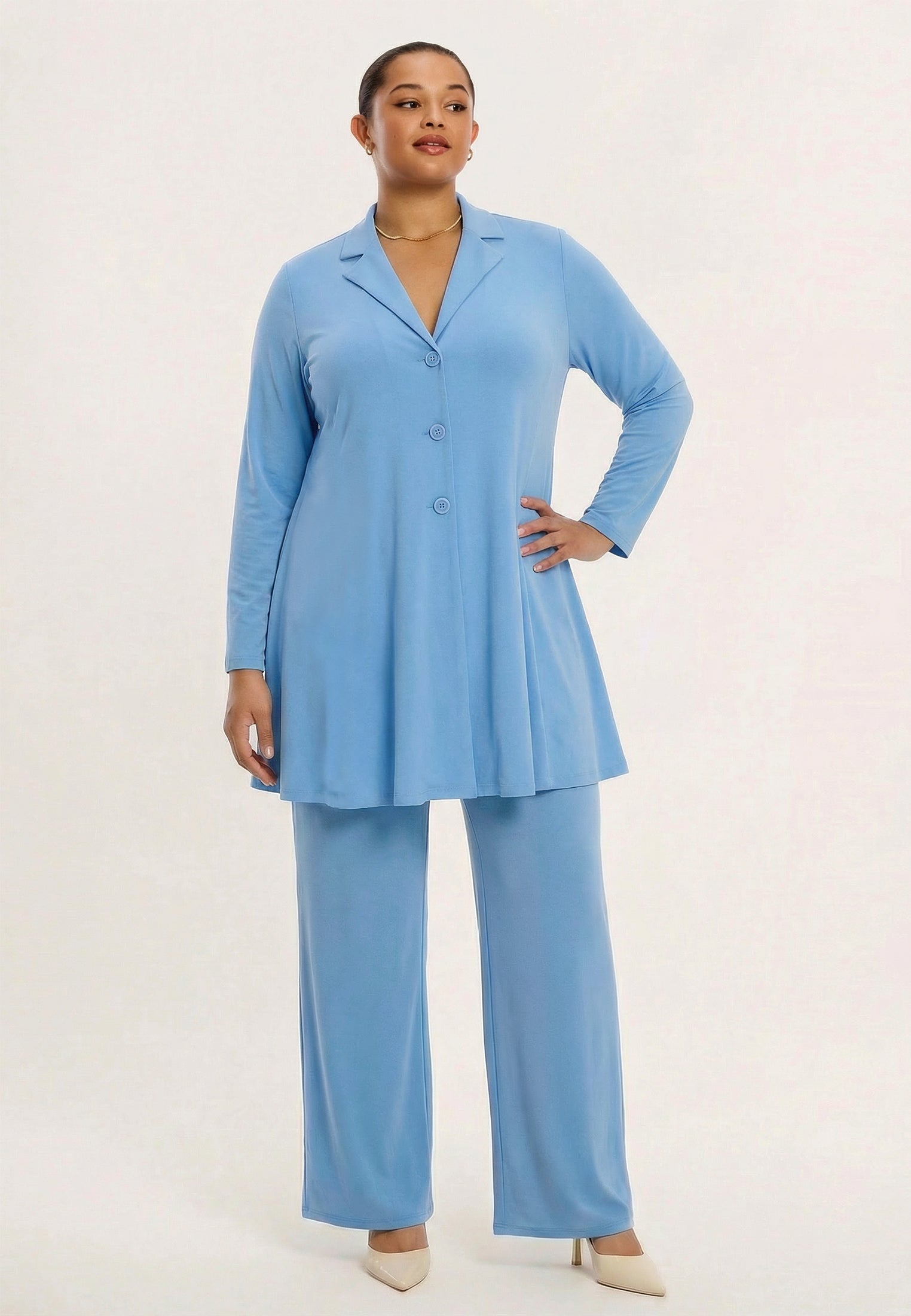 YOEK Blazer A-lijn R-DOLCE | Blauw | Maat 50/52