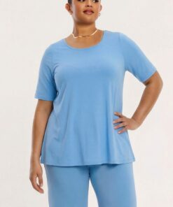YOEK Shirt A-lijn | Blauw | Maat 38/40
