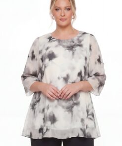 YOEK Tuniek relaxed ETHEREAL | Grote maten tuniek | Beige | Maat 50/52
