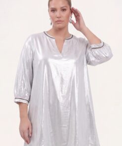 YOEK Tuniek SILVER | Grote maten tuniek | Zilver | Maat 54/56