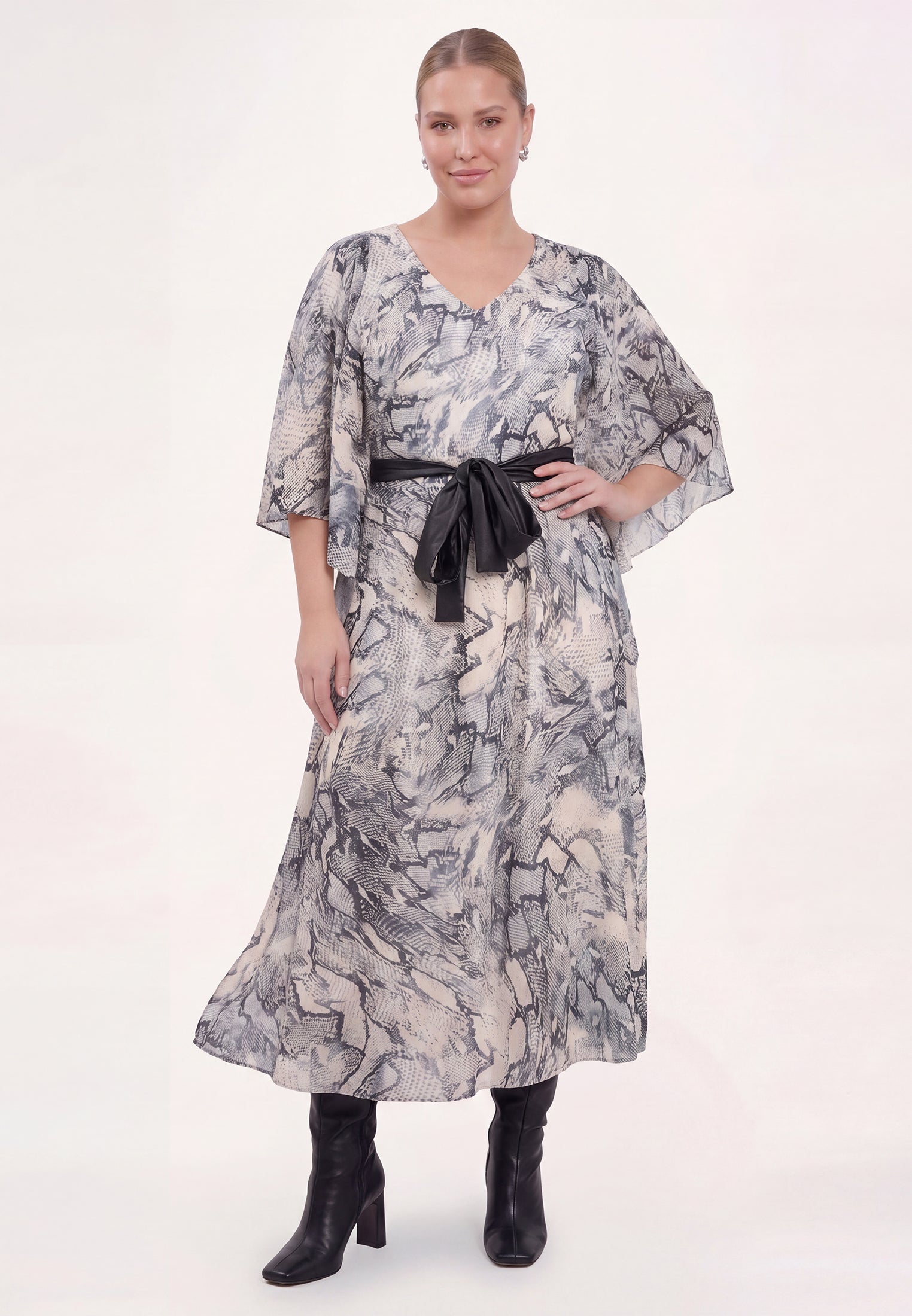 YOEK Maxi-jurk VIPERINE | Beige | Maat 54/56