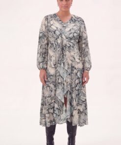 YOEK Jurk midi VIPERINE | Beige | Maat 54/56