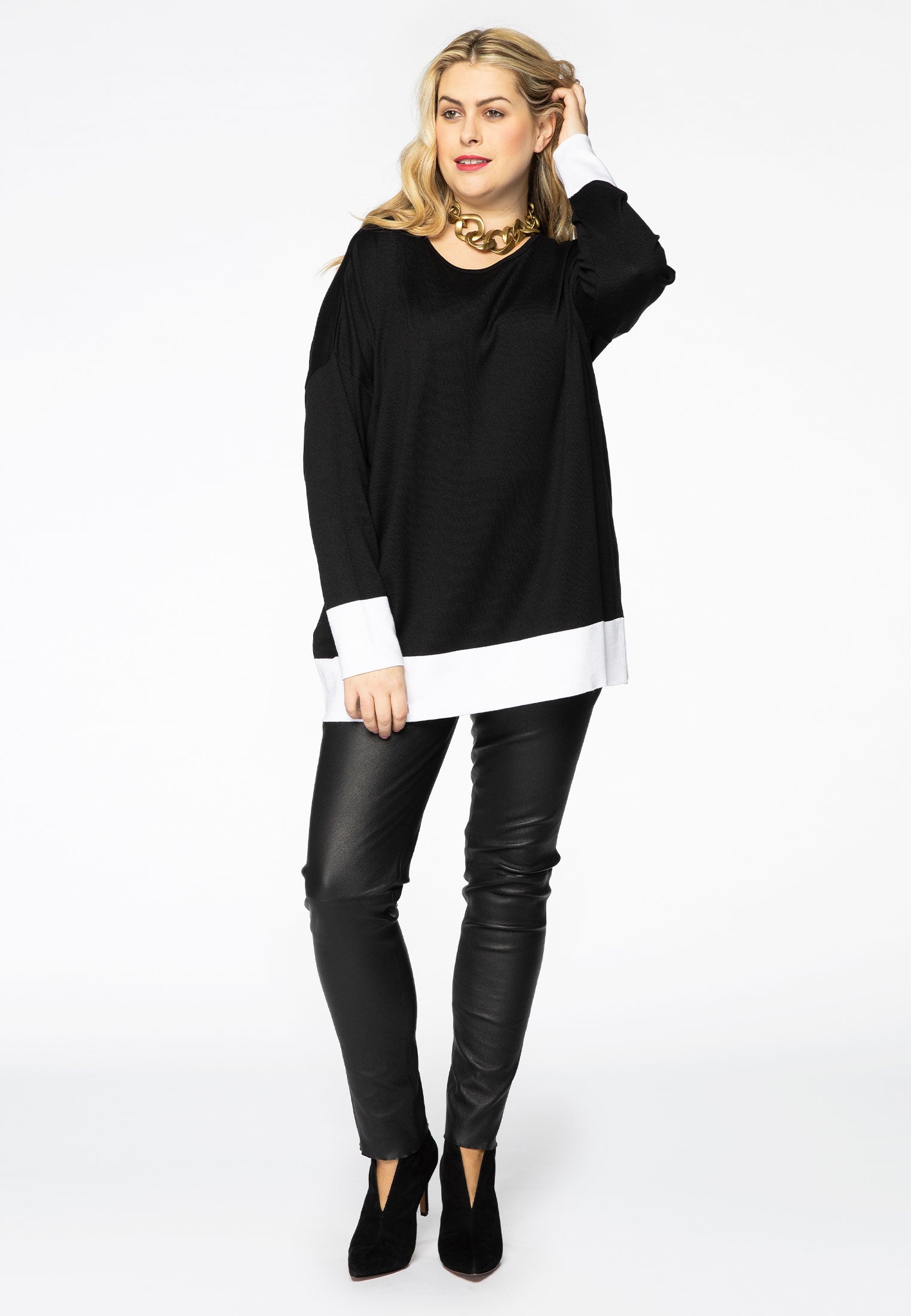 YOEK Leren legging full stretch | Zwart | Maat 54
