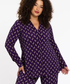 YOEK Blouse FOULARD | Paars | Maat 42/44