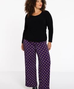 YOEK Broek FOULARD | Paars | Maat 38/40