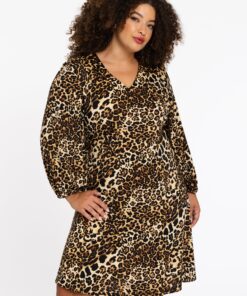 YOEK Jurk SERENGETI | Bruin | Maat 46/48