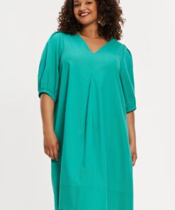YOEK Jurk Swing SOFT | Groen | Maat 54/56
