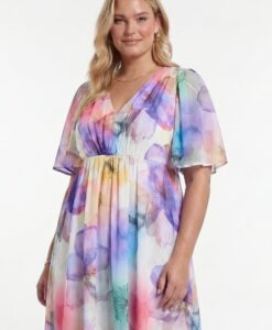 YOEK Jurk BLOOM WITH LOVE | Multi | Maat 50/52