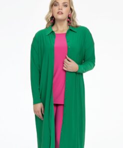 YOEK Blouse midi | Groen | Maat 54/56