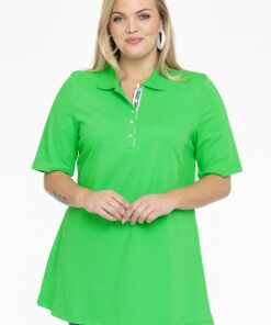 YOEK Polo-shirt flare | Groen | Maat 42/44